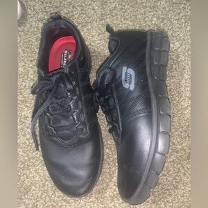 Skechers womens black work shoes memory foam slip resistant relaxed fit